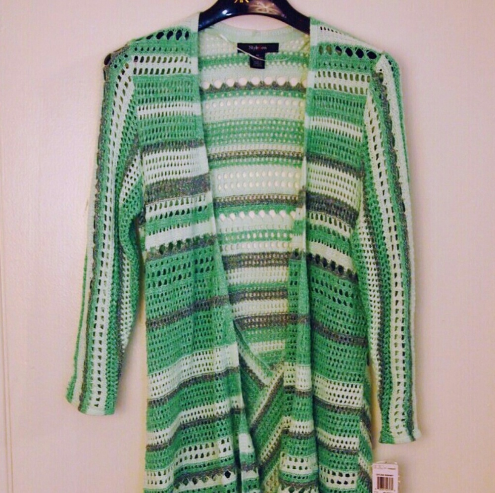 🆕 Green Cardigan Knit Long Cover